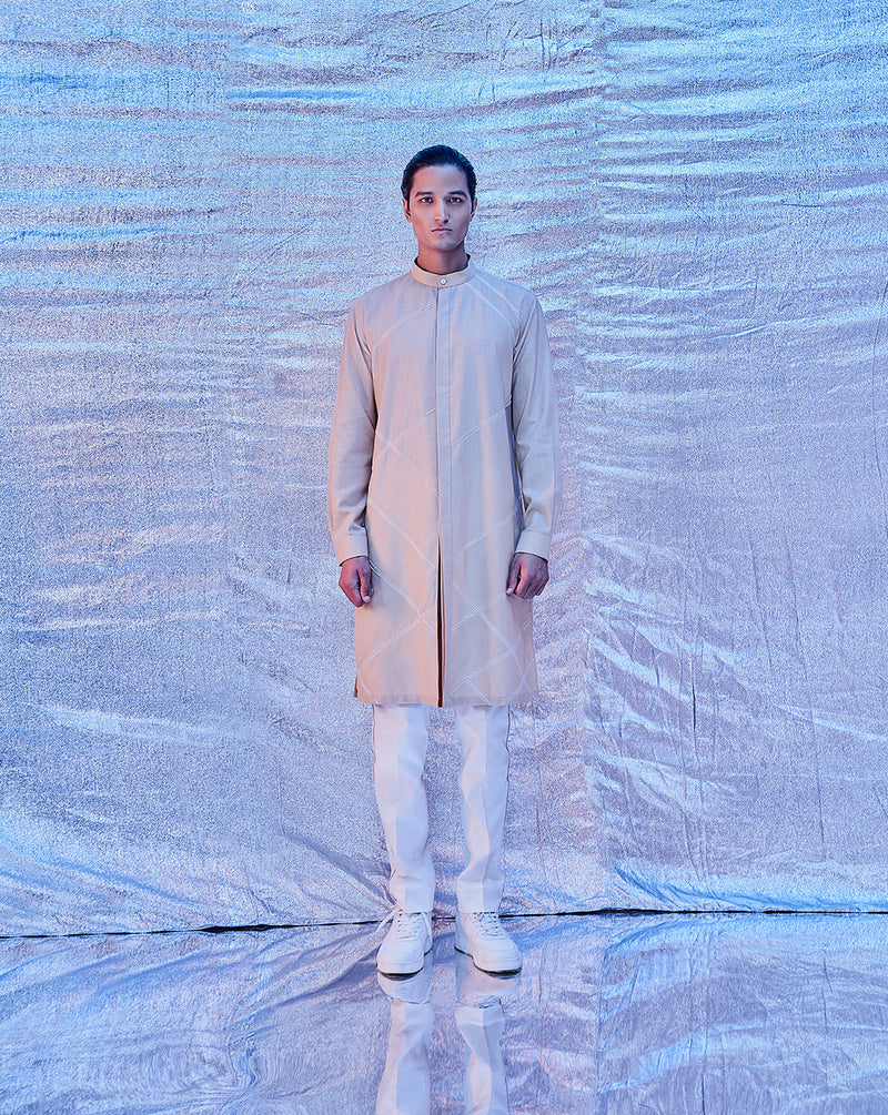 CROSS HATCH EMBROIDERED KURTA