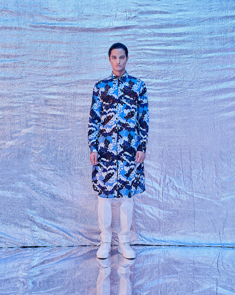 EMBROIDERED KURTA BLUE