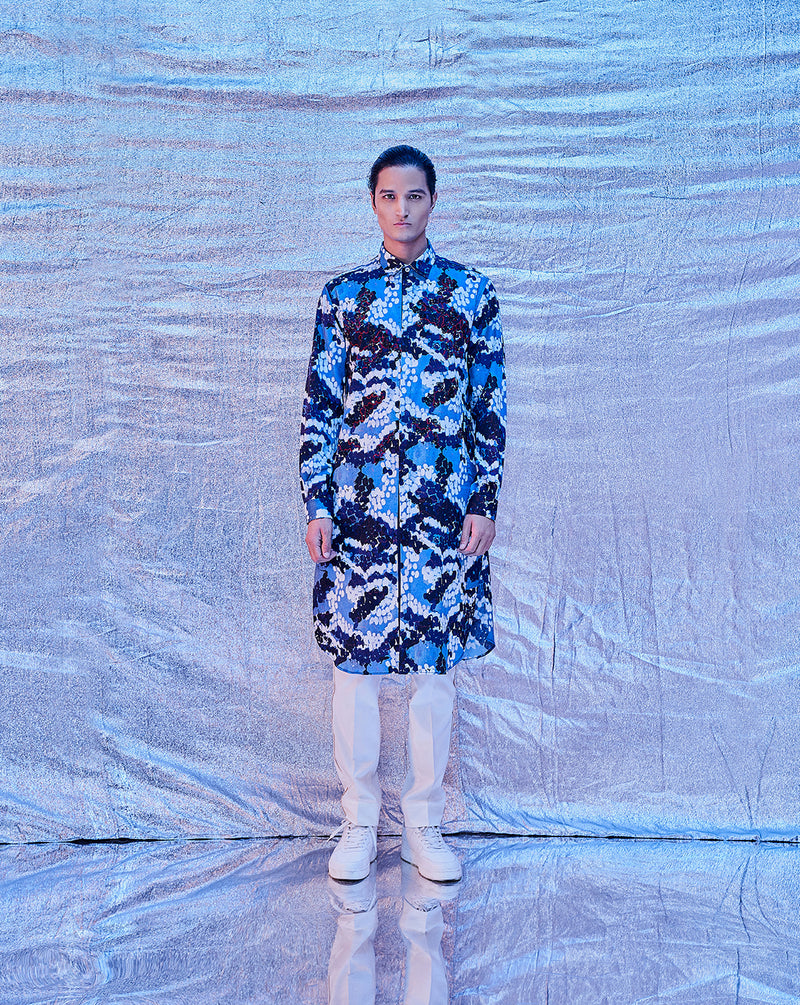 EMBROIDERED KURTA BLUE