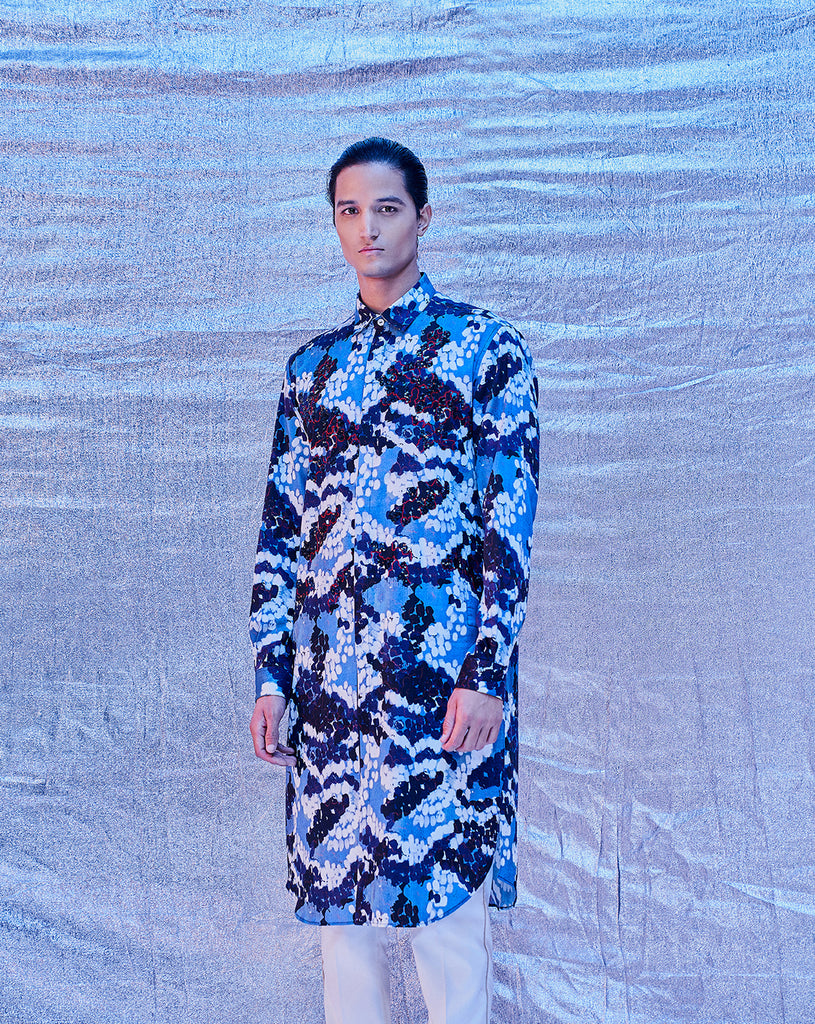 EMBROIDERED KURTA BLUE