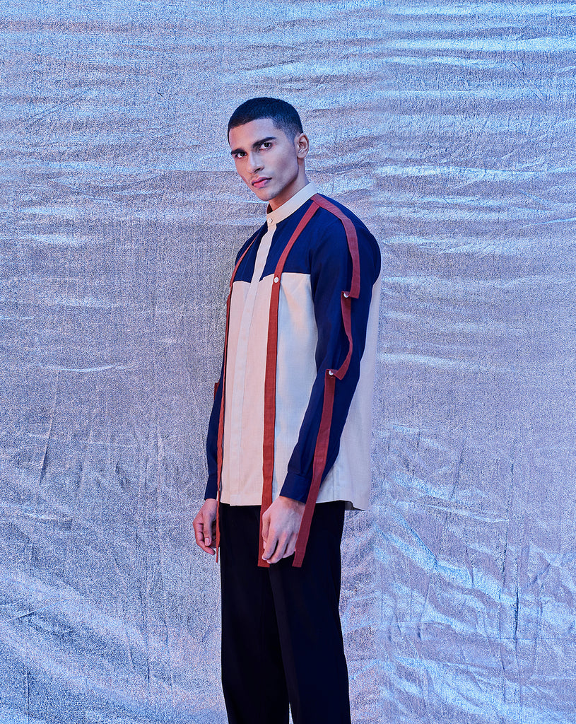 MANDARIN COLLAR SHIRT