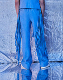 FRINGE PANTS BLUE