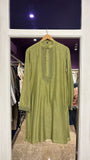 Green Kurta with Dabka Embroidery and Mohari Detailing