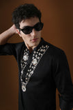 MIRROR ILLUSION - HAND EMBROIDERED DESIGNER KURTA - BLACK