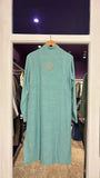 Linen Kurta with Neck and Sleeve Buttis