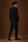 TIGER - HAND EMBROIDERED DESIGNER KURTA - BLACK