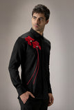 RED FLOWER - HAND EMBROIDERED DESIGNER SHIRT