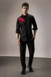 RED FLOWER - HAND EMBROIDERED DESIGNER SHIRT