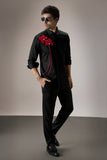 RED FLOWER - HAND EMBROIDERED DESIGNER SHIRT