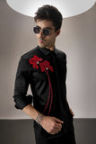 RED FLOWER - HAND EMBROIDERED DESIGNER SHIRT