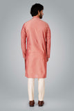 Schuass pink Astronomy haze embroidered Kurta.