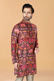 Wine paisley printed Kurta