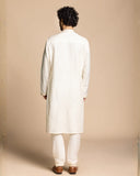 Ivory Pintucked Panelled Kurta