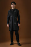 CALVES- HAND EMBROIDERED DESIGNER KURTA - BLACK