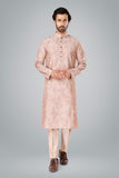INTRICATE KOI FISH OLD ROSE KURTA
