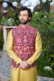 Wine paisley embroidered Jacket