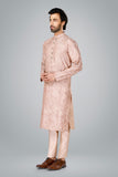 INTRICATE KOI FISH OLD ROSE KURTA