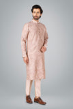 INTRICATE KOI FISH OLD ROSE KURTA