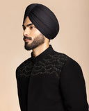 Black Crystal Embellished Jodhpuri Set