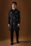 HAMSA - HAND EMBROIDERED DESIGNER KURTA - BLACK