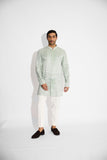 SHA -Ash green silver embellished Bandgala