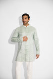 SHA -Ash green silver embellished Bandgala