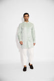 SHA -Ash green silver embellished Bandgala
