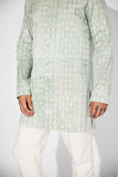 SHA -Ash green silver embellished Bandgala