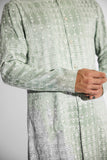 SHA -Ash green silver embellished Bandgala