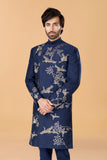 Midnight Blue Astronomy haze hand embroidered Bandhgala