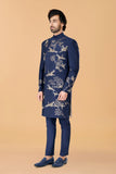 Midnight Blue Astronomy haze hand embroidered Bandhgala