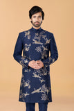 Midnight Blue Astronomy haze hand embroidered Bandhgala