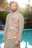 Floral Jacket with Koi fish embroidery