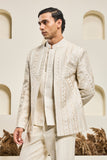 "Ivory open bandhgala   with Resham thread Work"