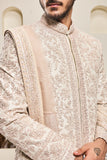 Dusty rose sherwani with pearl and sequins work