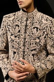 Black indowestern detailing with thread work