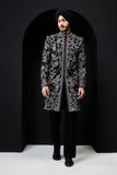 Black indowestern detailing with thread work