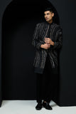 Black indo Western highlighting with pearls, sequins and cutdana