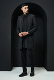 Black open indo Western highlighting with pearls, sequins and thread work