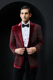 Wine tuxedo highlighted with pearls and square crystal beads