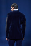 Navy Blue tuxedo highlighted with pearls and sequins