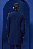 Navy blue Indo Western highlighted with sequins,pearl and cutdana