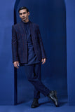 "Navy Blue open bandhgala   with thread,sequins & pearl  work "