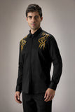 SHOULDER LEAVES - HAND EMBROIDERED DESIGNER SHIRT