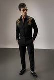 SHOULDER LEAVES - HAND EMBROIDERED DESIGNER SHIRT