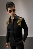 SHOULDER LEAVES - HAND EMBROIDERED DESIGNER SHIRT