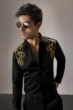 SHOULDER LEAVES - HAND EMBROIDERED DESIGNER SHIRT