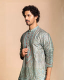 Sage Printed Mirror Work Kurta