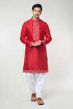 Cherry Red Embroidred Kurta Set