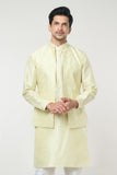 Parrot Green Pintuck Kurta-Jacket Set